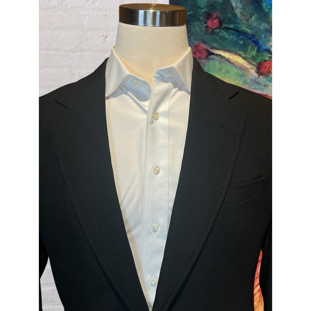 Vtg Wimbledon by Racquet Club 40R Black Gold Tone Buttons Patch Pockets Blazer - Picture 4 of 15
